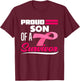 Proud Son Of A Survivor Mom Mother Breast Cancer Awareness T-Shirt - T-Shirt | Maroon