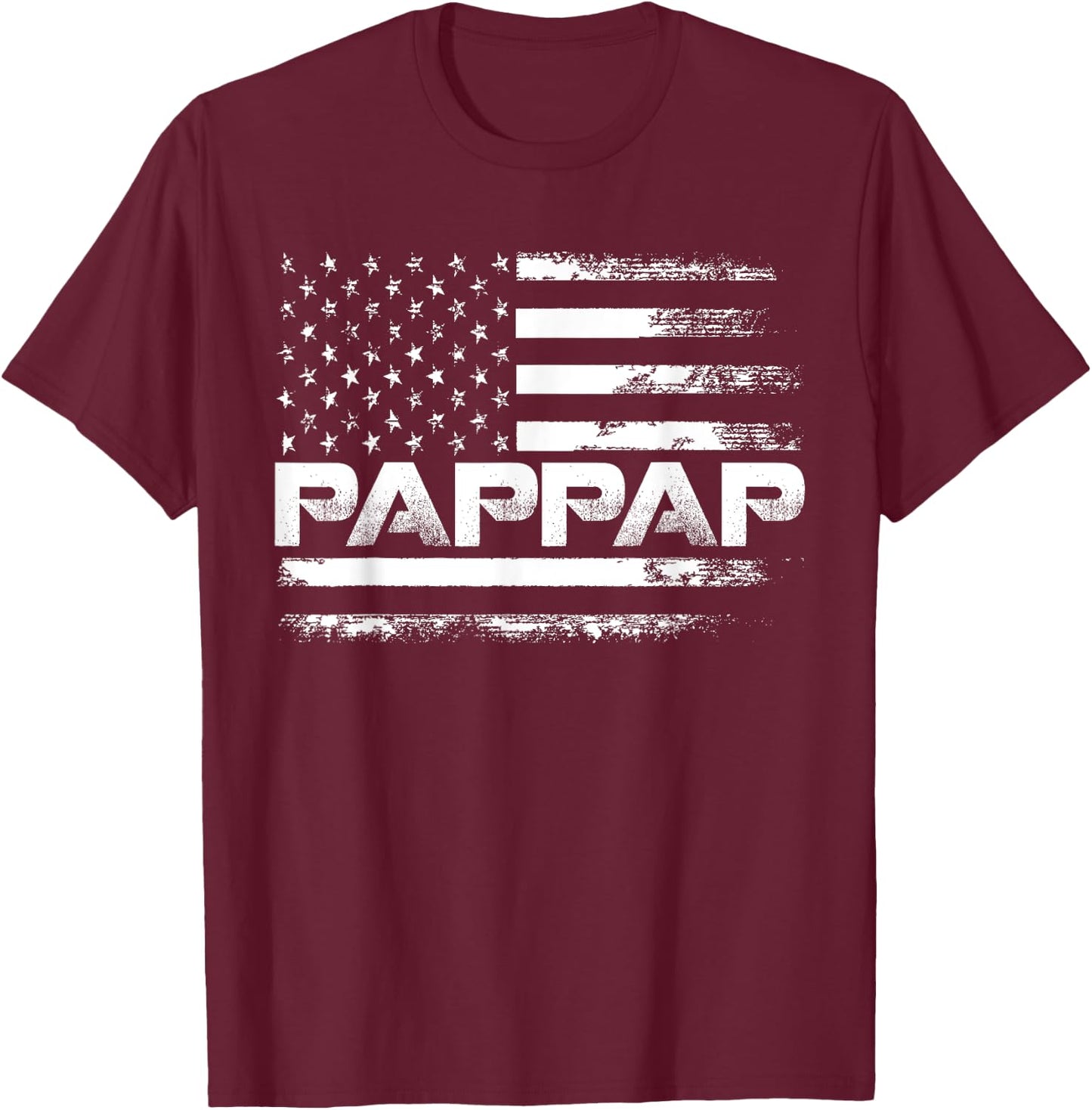 Pappap Gift America Flag Father's day T-Shirt - T-Shirt | Maroon