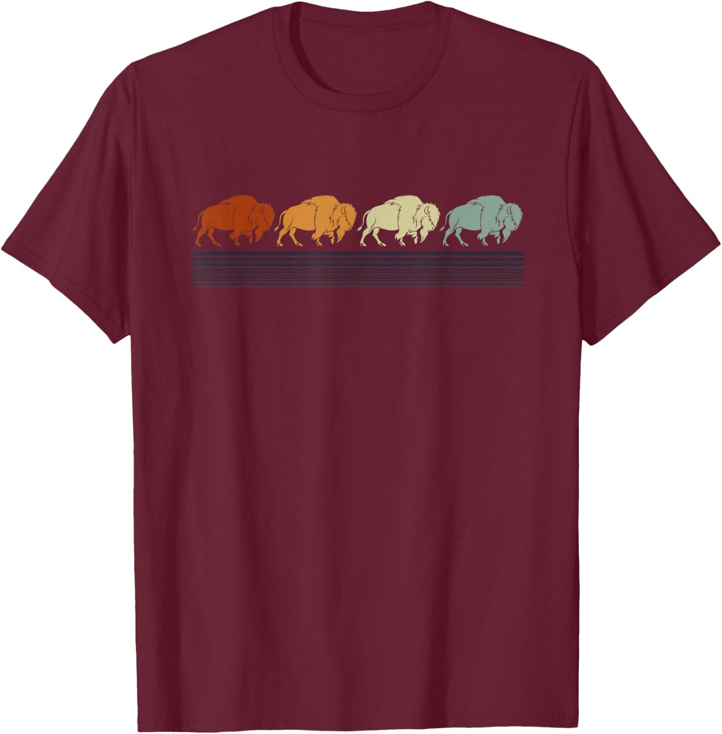 Retro Buffalo T-Shirt - T-Shirt | Maroon