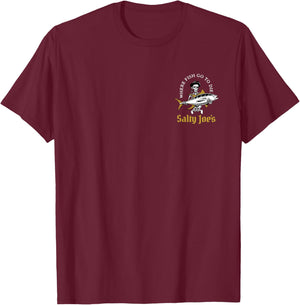 Salty Joe's Ol' Angler Fishing Logo Surf Shop T-Shirt - T-Shirt | Maroon