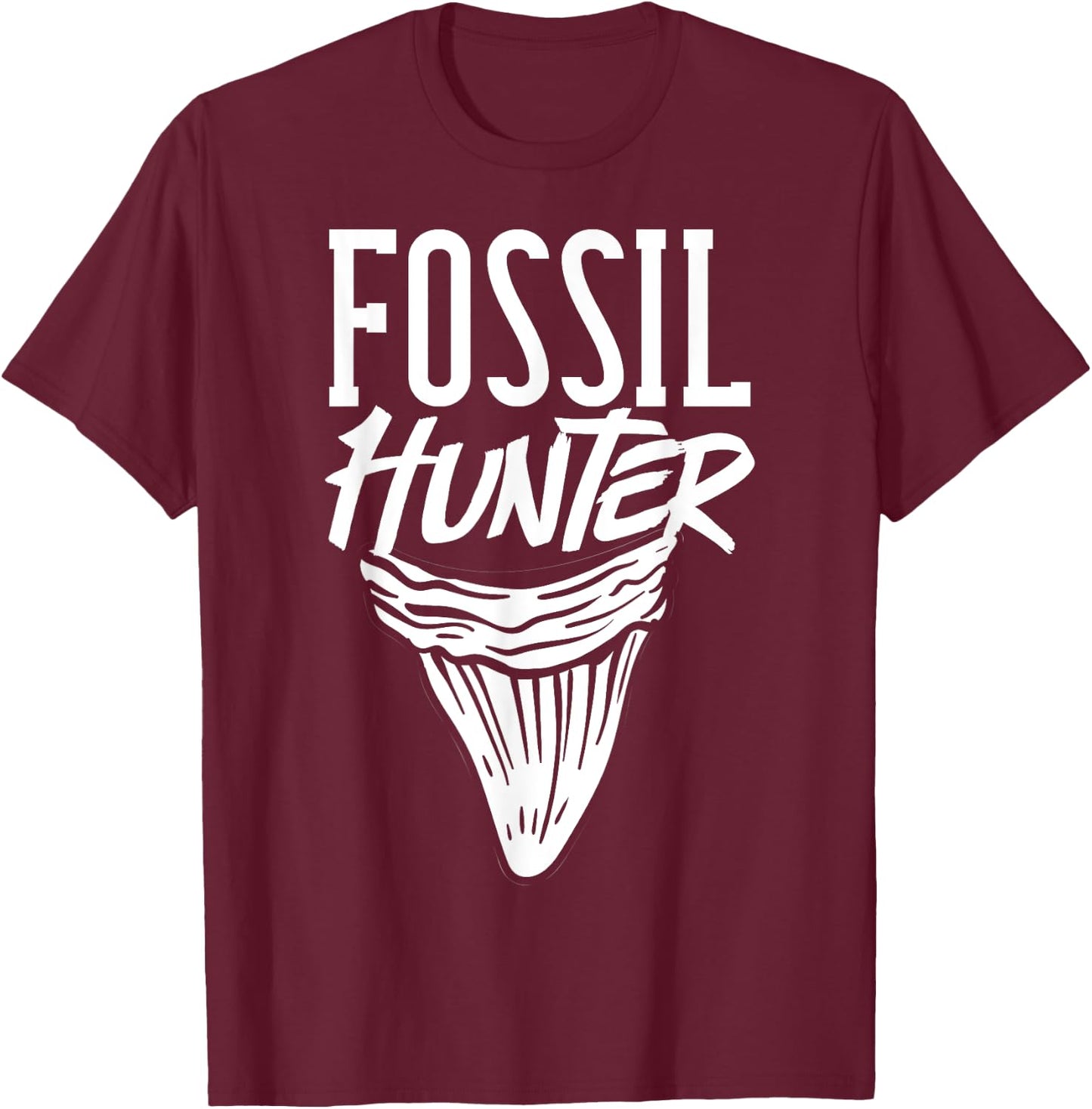 Shark Teeth Fossil Hunter Gift Paleontologist Collector T-Shirt - T-Shirt | Maroon