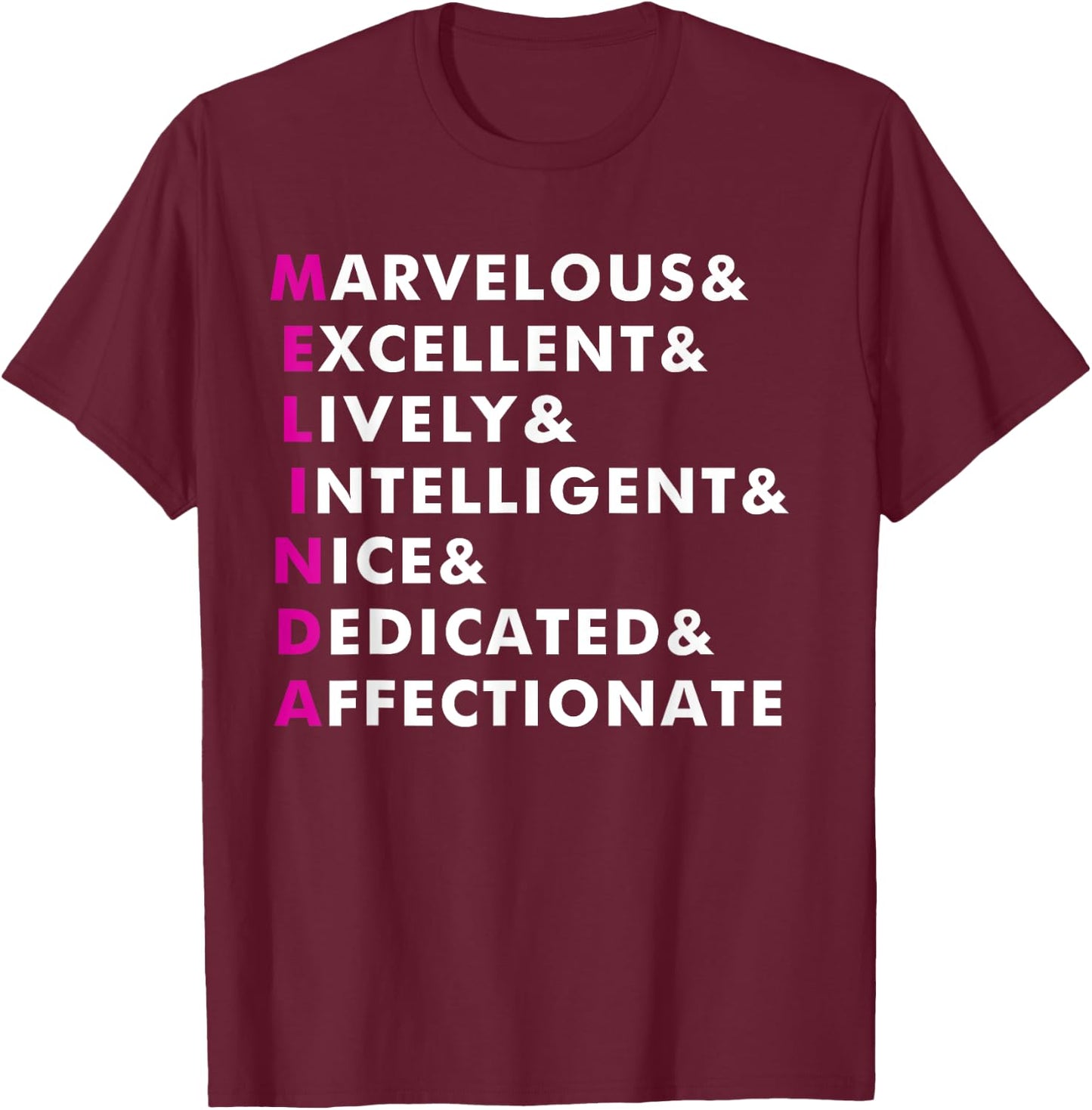 Melinda Name Shirt Personalized Gift T-Shirt - T-Shirt | Maroon