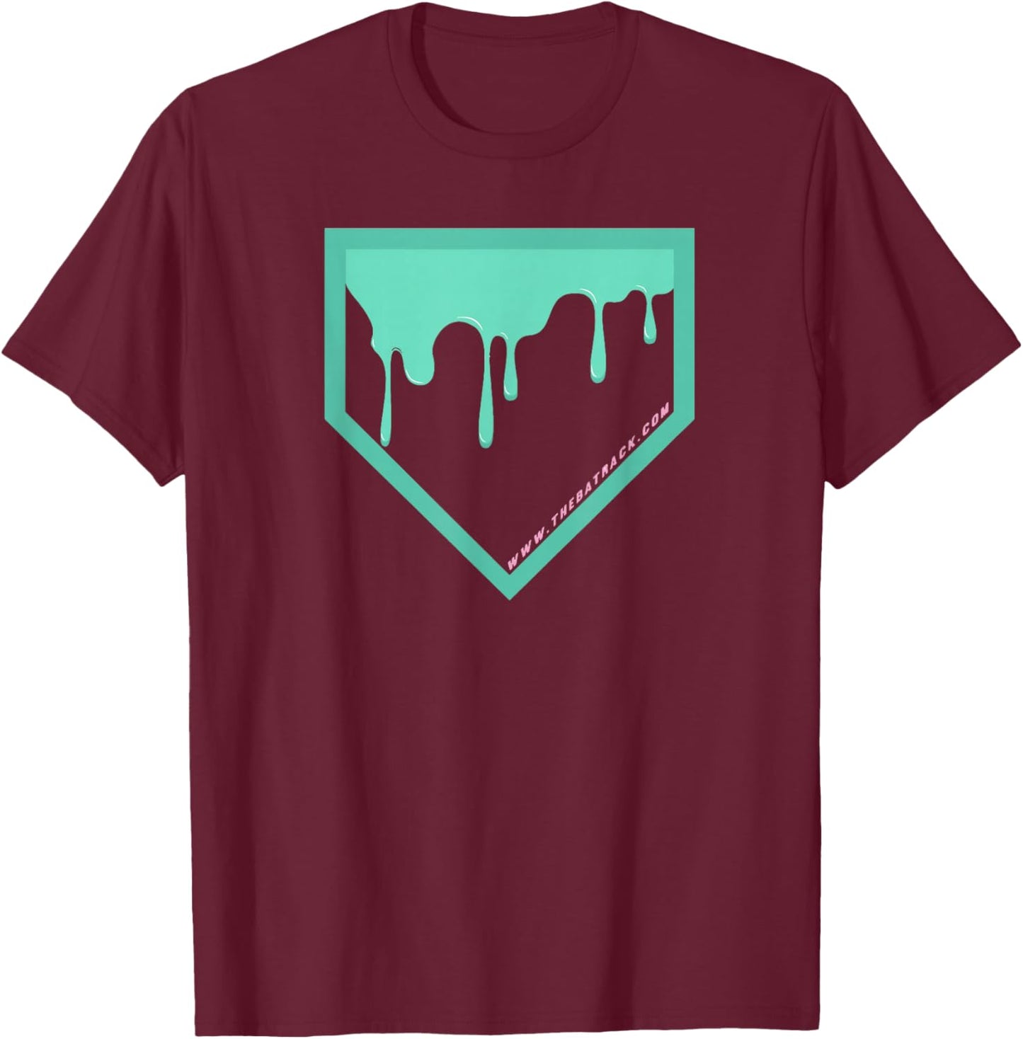 Baseball Home Plate Drip 2 Mint T-Shirt - T-Shirt | Maroon