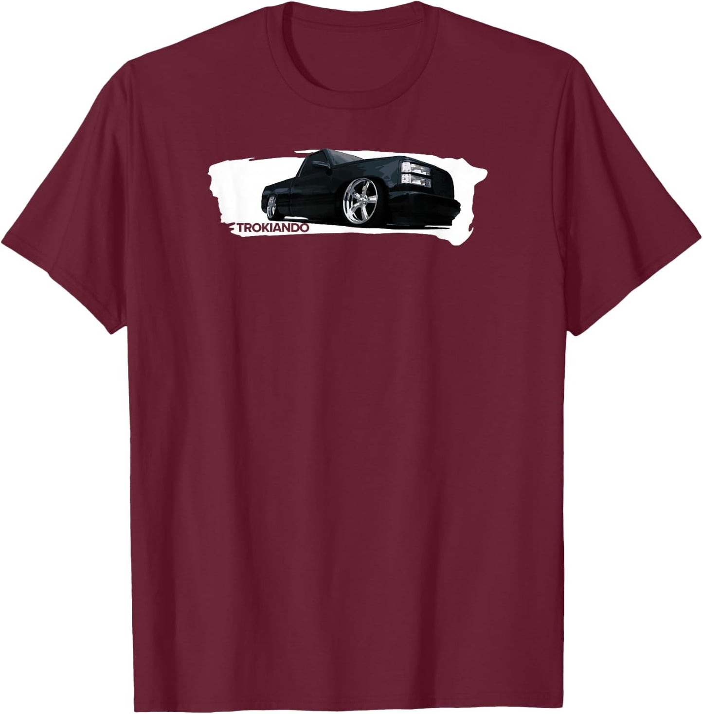 OBS Mamalona Trokiando on big wheels lowered paint effect T-Shirt - T-Shirt | Maroon