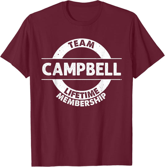 CAMPBELL Gift Funny Surname Family Tree Birthday Reunion T-Shirt - T-Shirt | Maroon