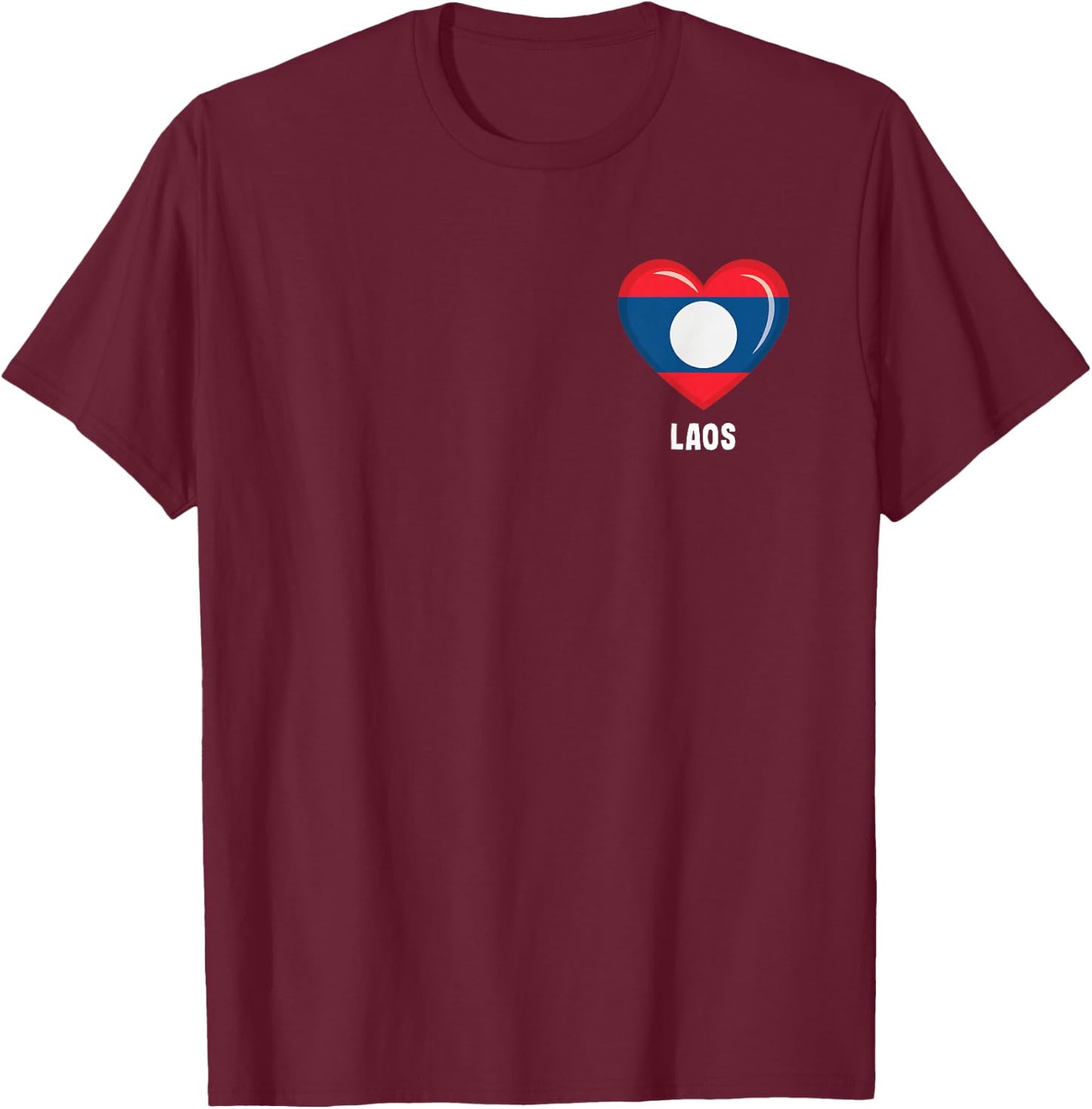 Laos Flag Shirt | Laotian T-Shirt - T-Shirt | Maroon