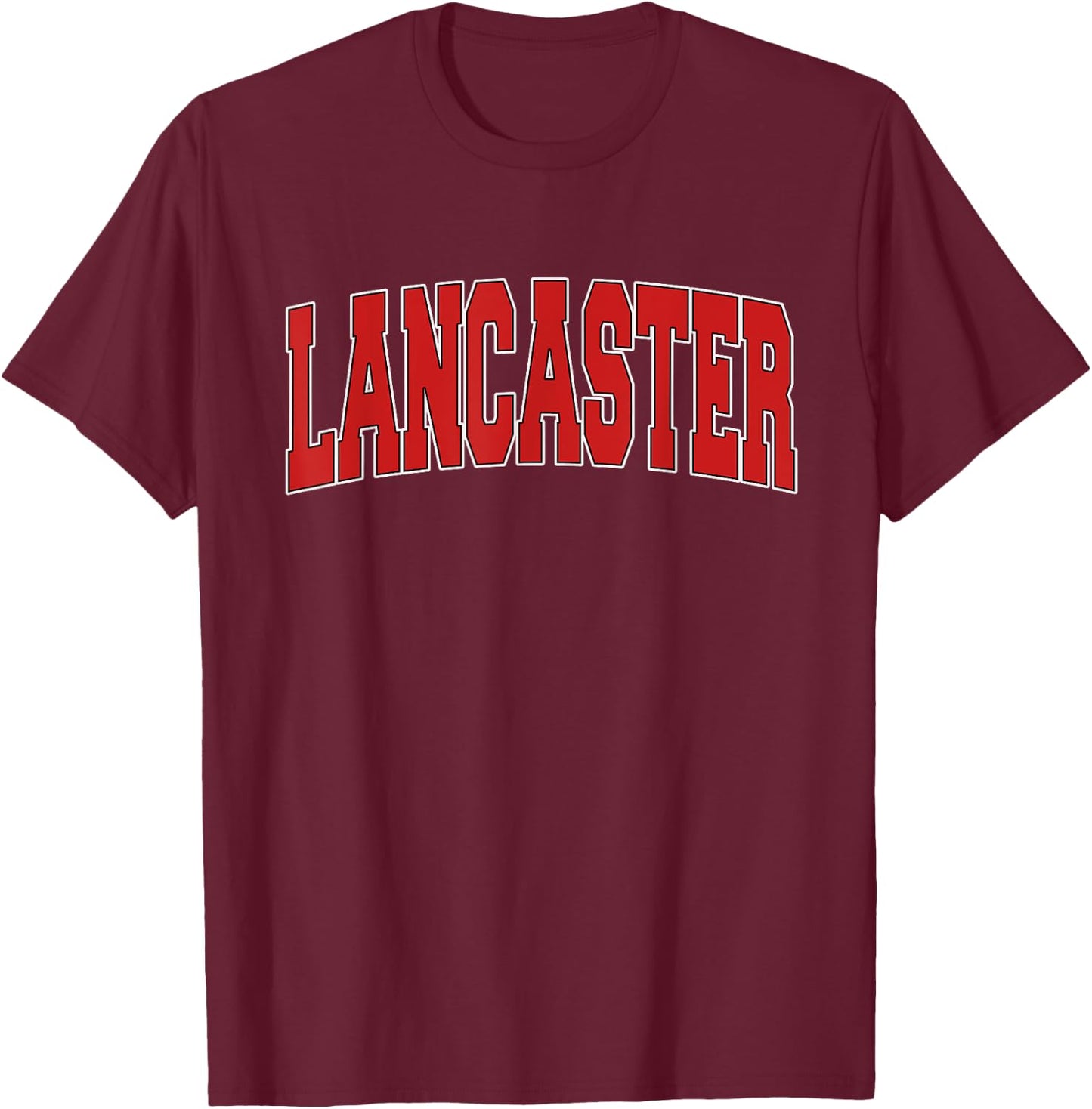 LANCASTER NY NEW YORK Varsity Style USA Vintage Sports T-Shirt - T-Shirt | Maroon