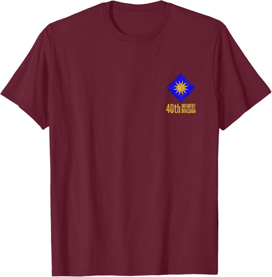 40th Infantry Division Army T-Shirt - T-Shirt | Maroon