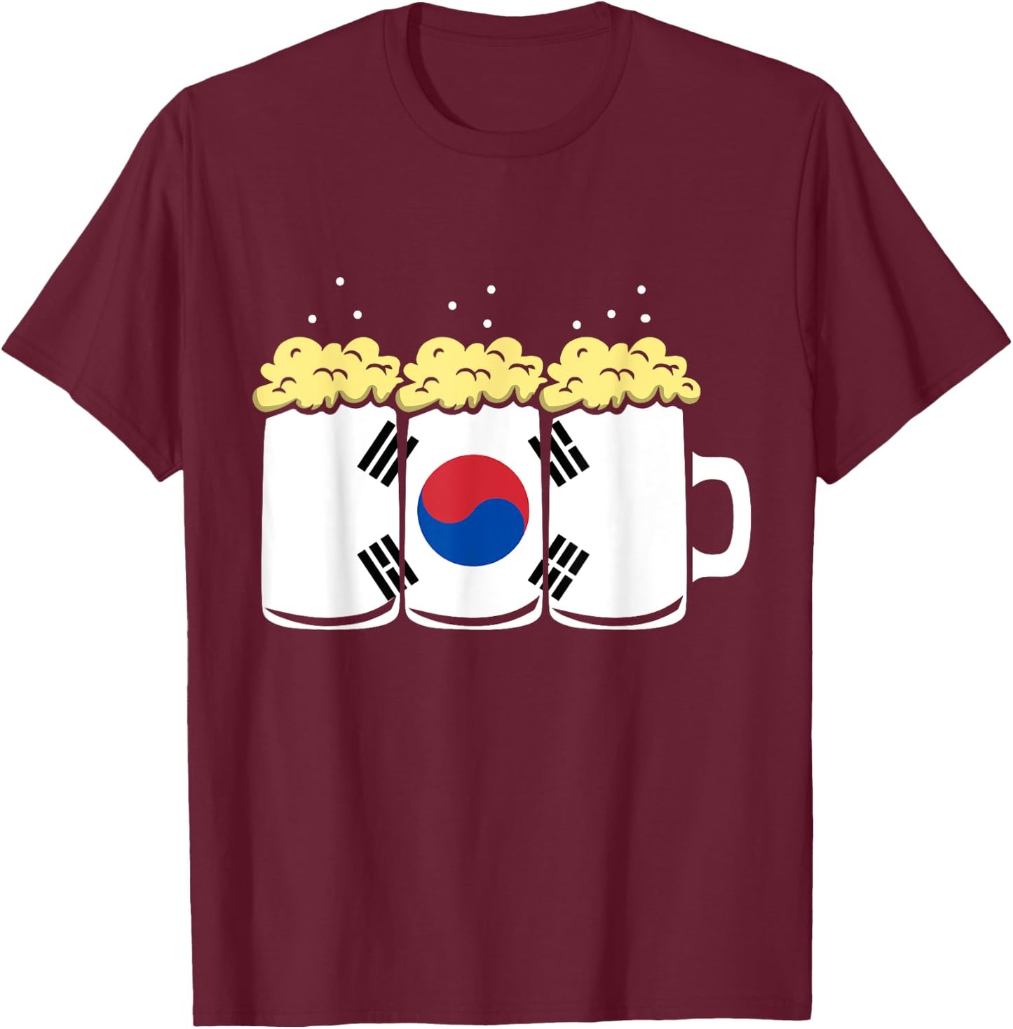 South Korea Flag Design for Beer Drinker Men T-Shirt - T-Shirt | Maroon