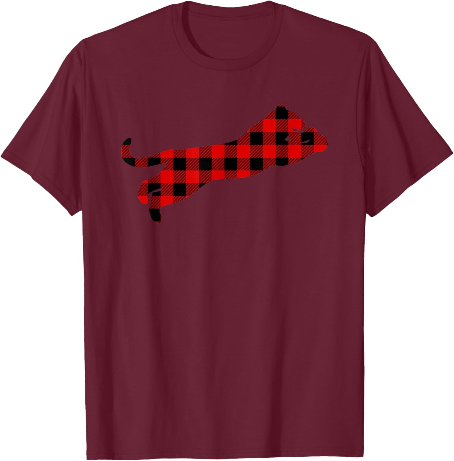 Cougar Red Buffalo Plaid Puma Animal Matching Family PJ Gift T-Shirt - T-Shirt | Maroon