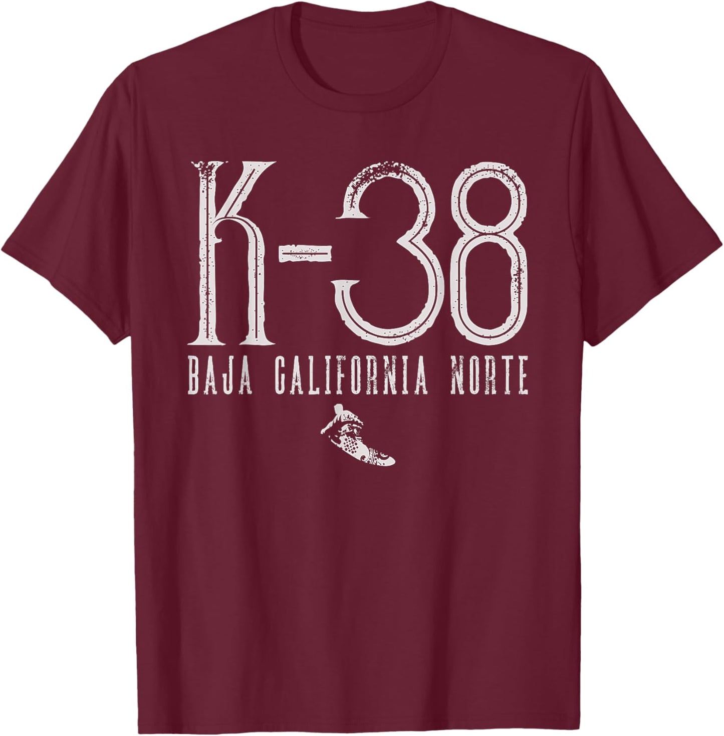 K-38 Surf Beach Baja California Norte Surfing Mexico Surfer Men Women Girls Kids T-Shirt - T-Shirt | Maroon