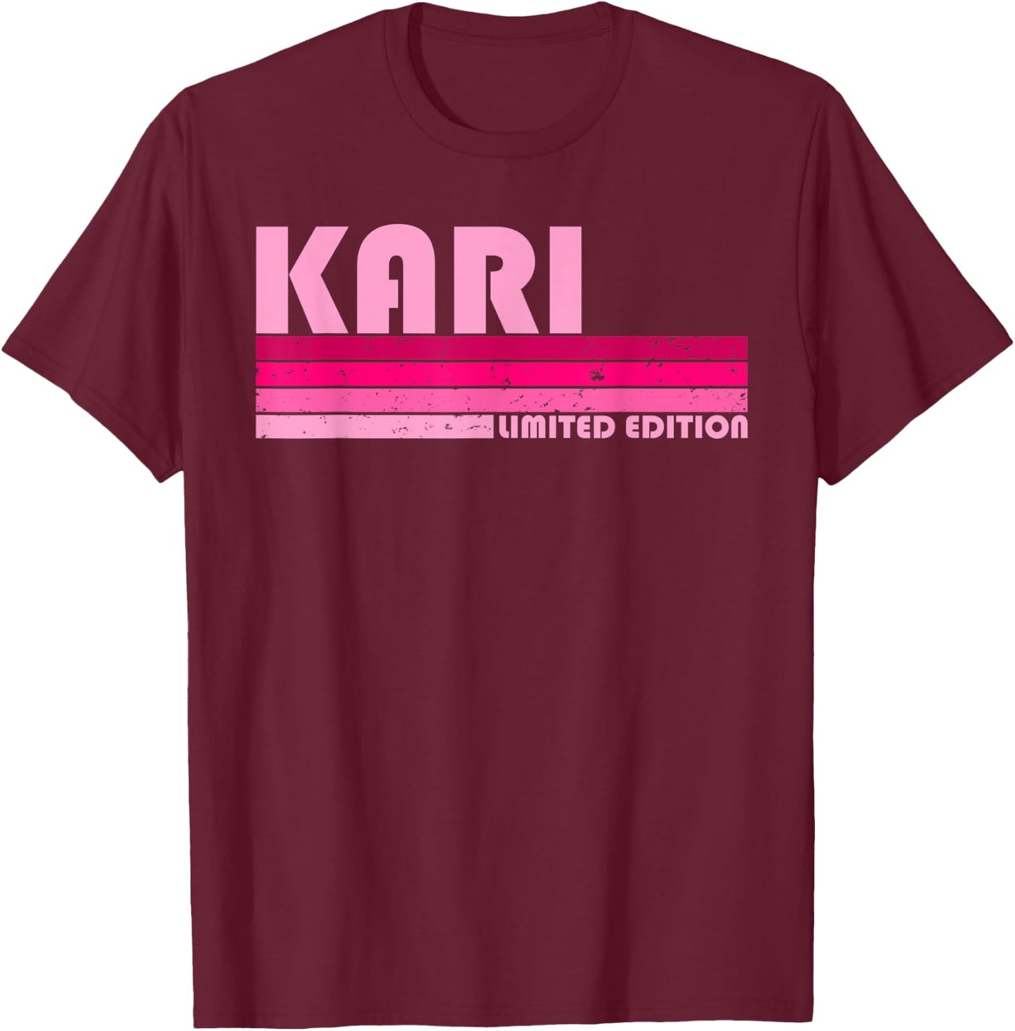 KARI Name Personalized Retro Vintage 80s 90s Birthday T-Shirt - T-Shirt | Maroon