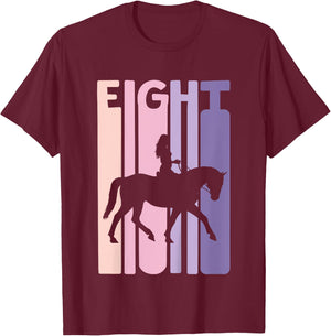 8th Birthday Gift Horse Rider Fan 8 Years Girls T-Shirt - T-Shirt | Maroon