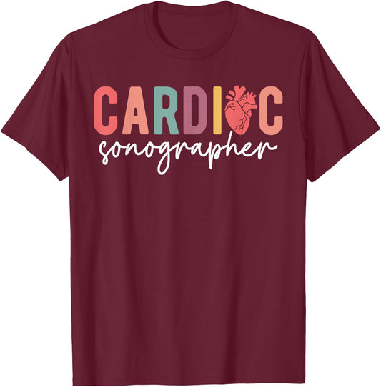 Cardiac Sonographer Cardiac Sonography Ultrasound Student T-Shirt - T-Shirt | Maroon