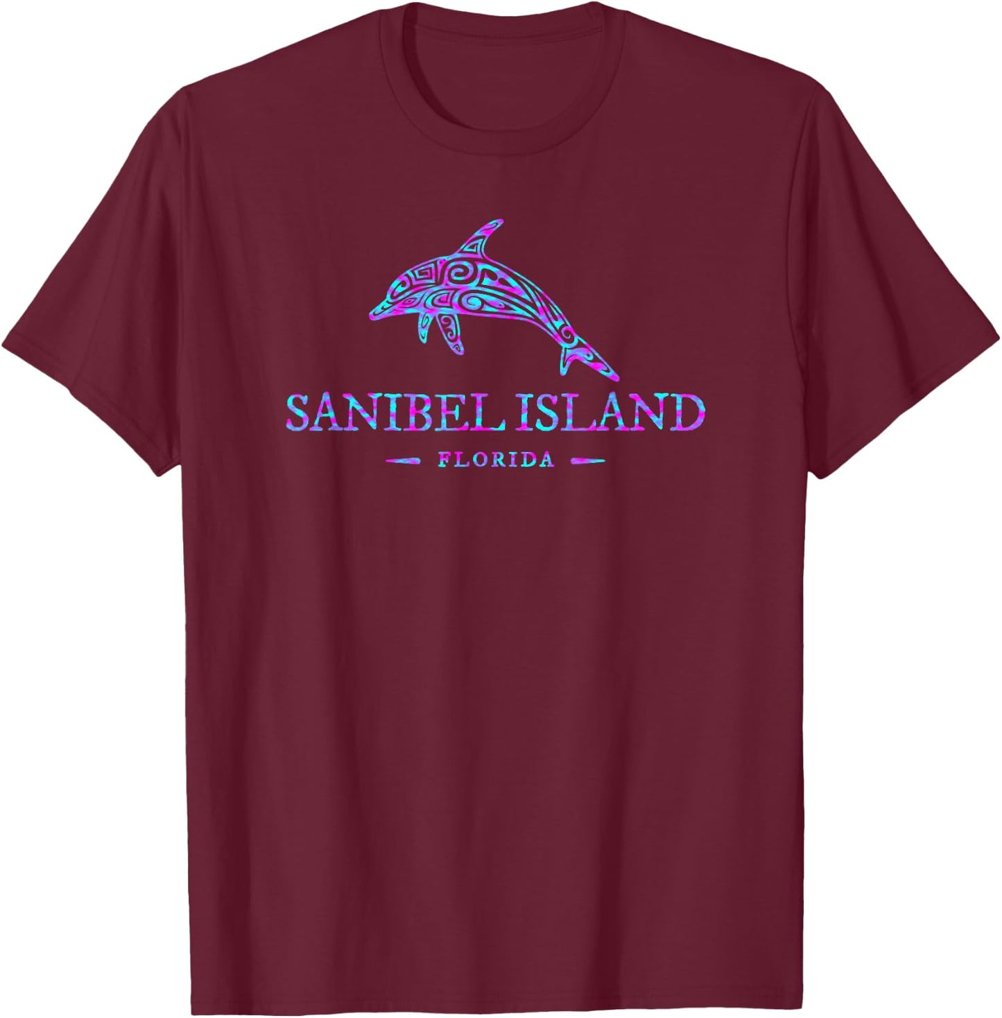 Sanibel Island Florida Dolphin Boys Girls Toddler T-Shirt - T-Shirt | Maroon