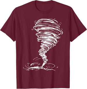 While Storm Tornado Twister Hurricane Weather Scary Costume T-Shirt - T-Shirt | Maroon