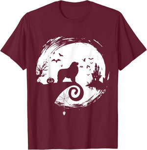 Great Pyrenees Halloween Costume Moon Silhouette Horror T-Shirt - T-Shirt | Maroon