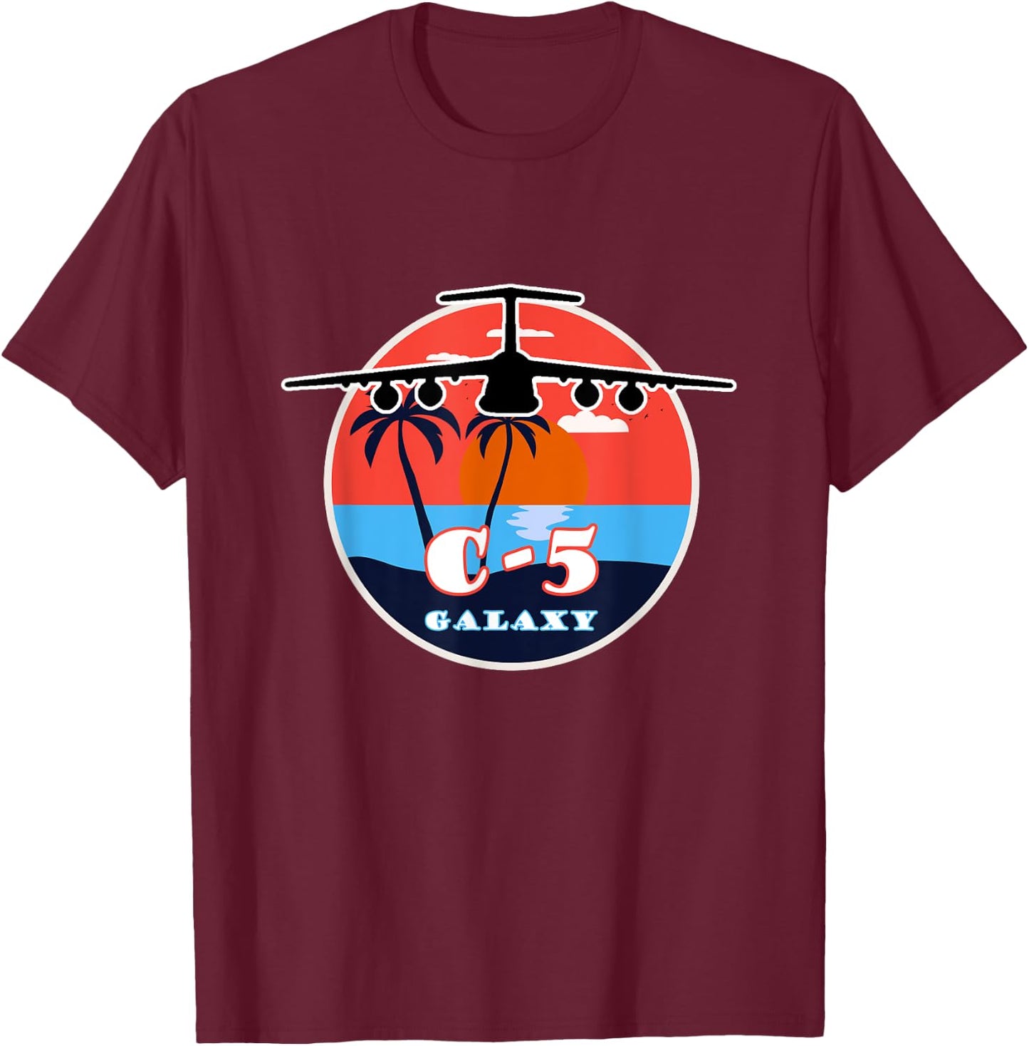 C-5 Galaxy Vintage Sunset T-Shirt - T-Shirt | Maroon