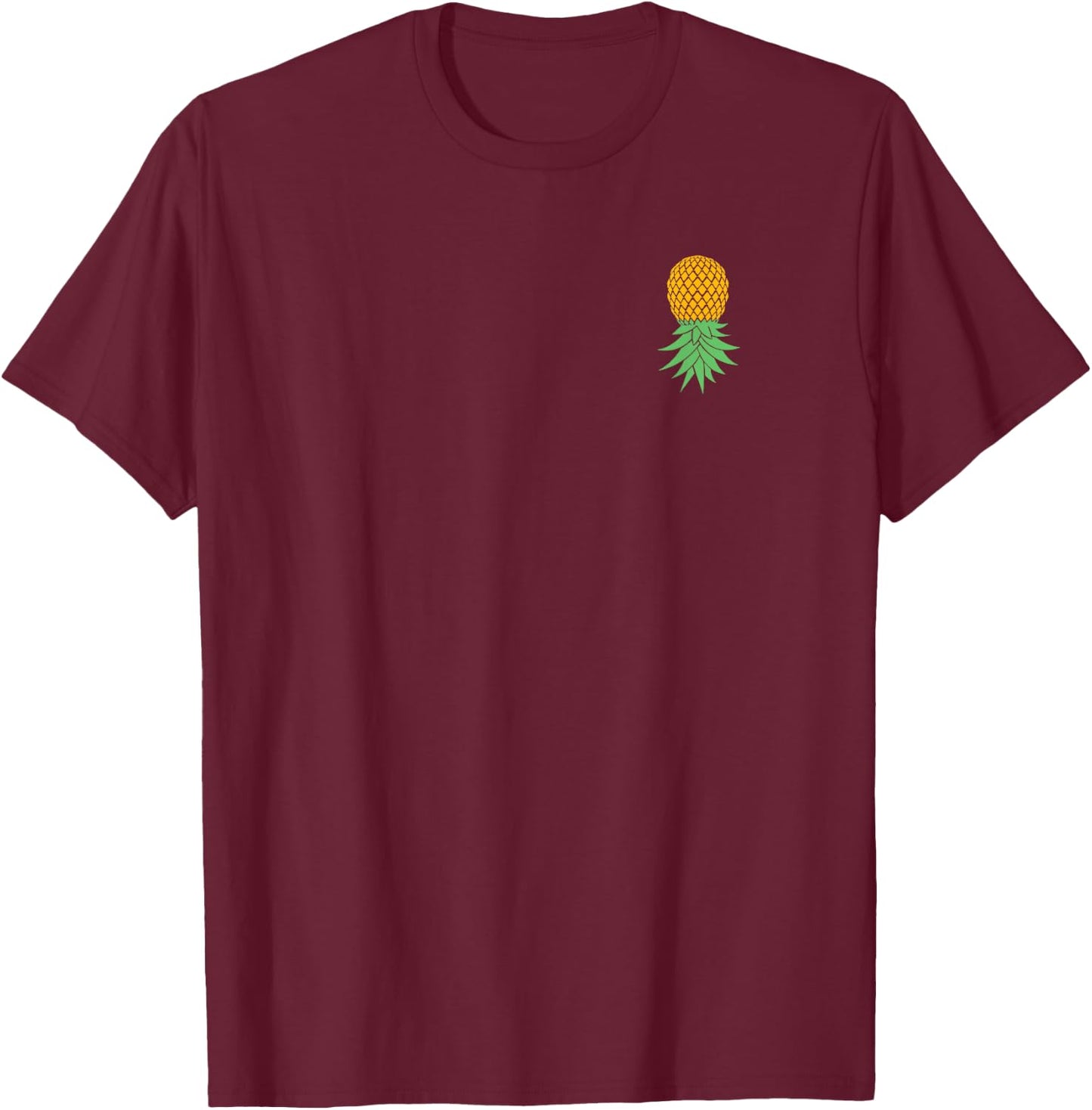 Subtle for Swingers Upside Down Pineapple T-Shirt - T-Shirt | Maroon