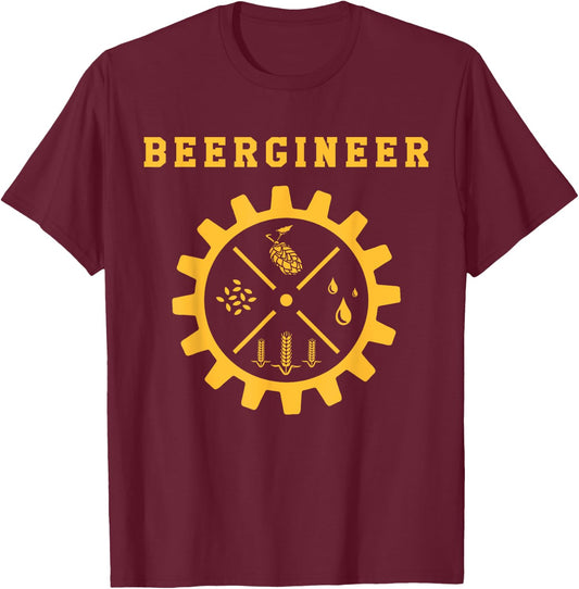 Braueister Beer Brewing Engineer - Beer Brewing Study Uni T-Shirt - T-Shirt | Maroon