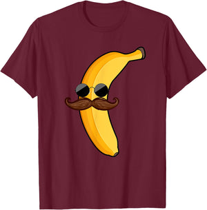 Cool Banana Design Boys Tropical Fruit Banana Lover T-Shirt - T-Shirt | Maroon