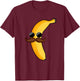 Cool Banana Design Boys Tropical Fruit Banana Lover T-Shirt - T-Shirt | Maroon