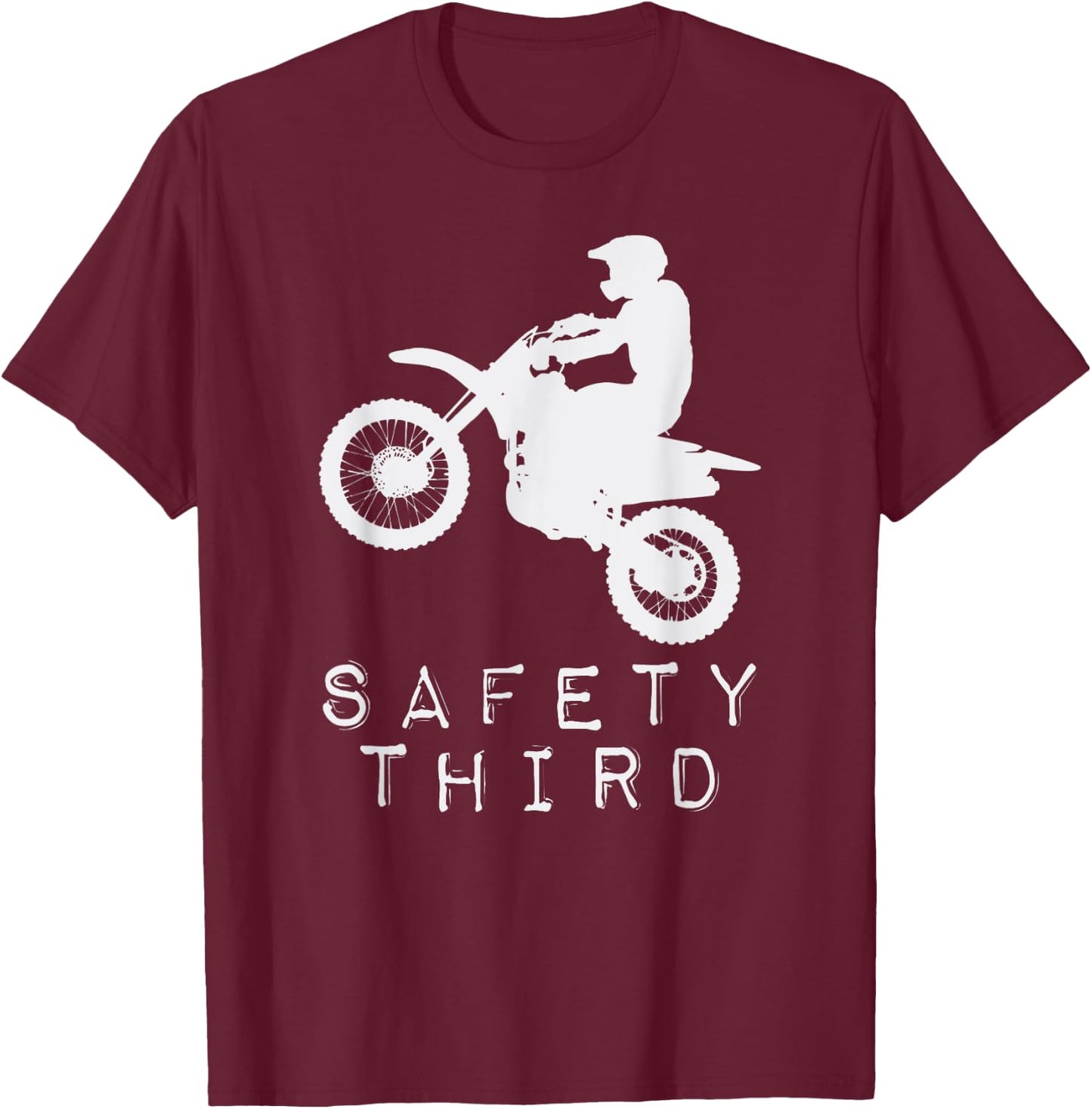 Safety Third T Shirt 3rd Motorcycle Motorbike T-Shirt - T-Shirt | Maroon