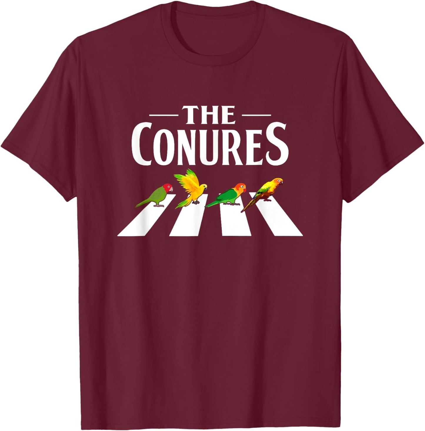 Sun Conure Parrot Pedestrian Design for a Conure Owner , Black, Small T-Shirt - T-Shirt | Maroon
