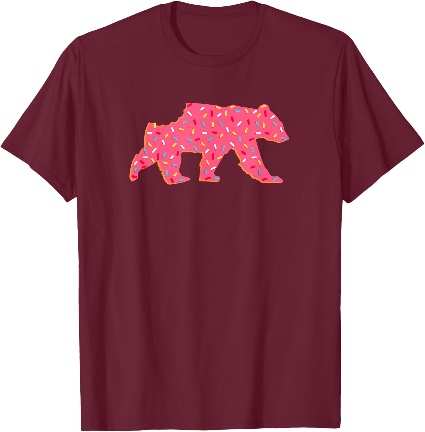 Animal Cracker Frosted Gay Bear with Sprinkles and a Bite T-Shirt - T-Shirt | Maroon