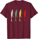 Retro Vintage Fishing Lures - Men / Women Bass Fishing T-Shirt - T-Shirt | Maroon