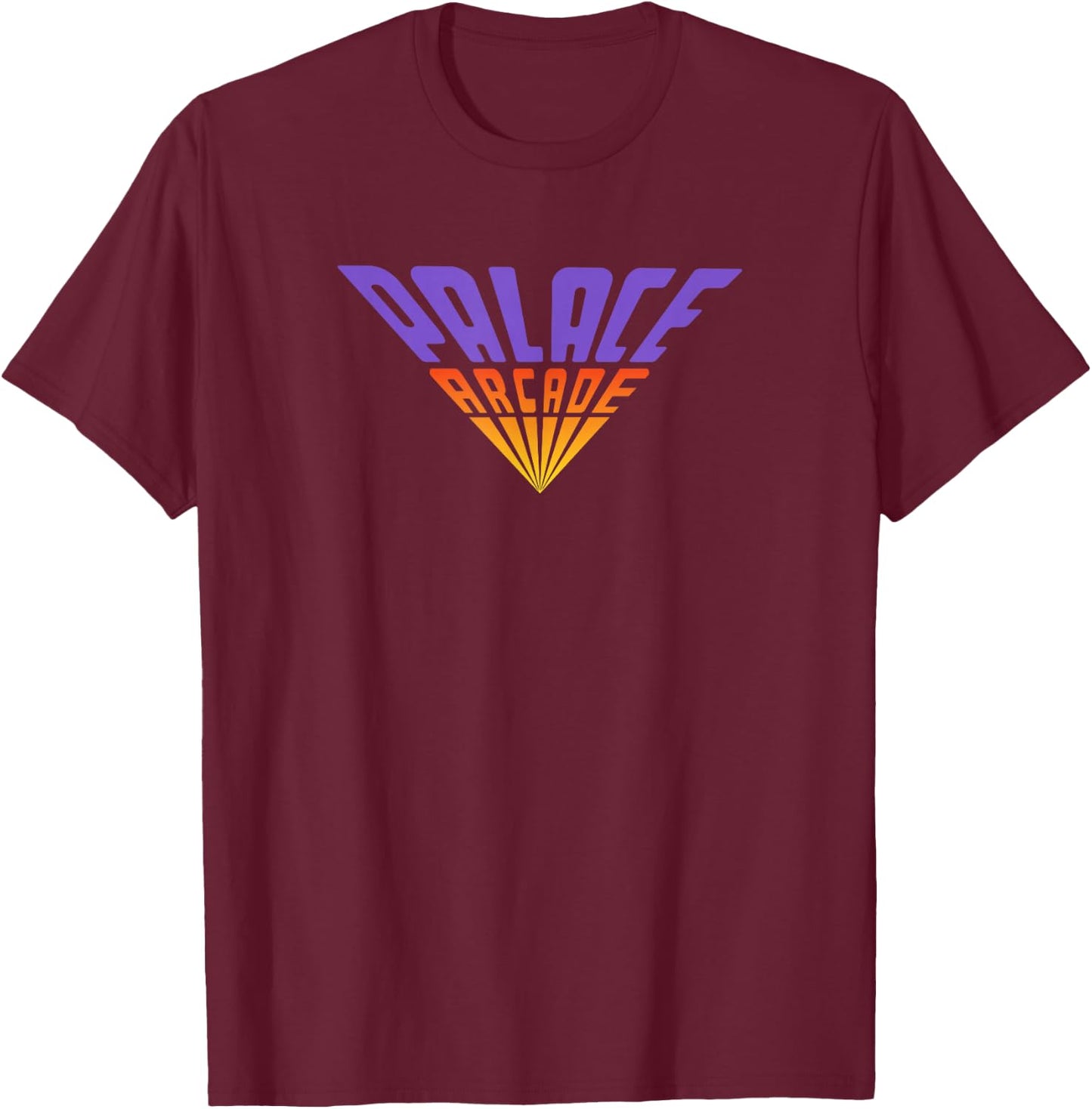Stranger Things Palace Arcade Fading Logo T-Shirt - T-Shirt | Maroon