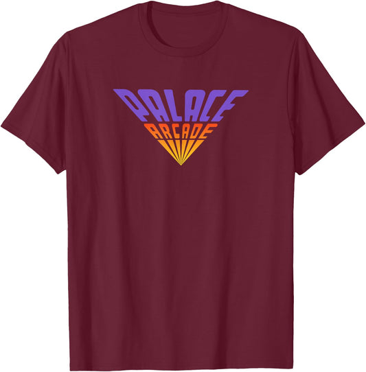 Stranger Things Palace Arcade Fading Logo T-Shirt - T-Shirt | Maroon