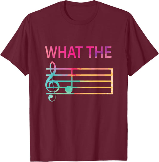 What The F Music Funny Clef Note music Humor Musician Gift T-Shirt - T-Shirt | Maroon