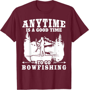 Bow Fish Hunting Bowfishing Funny Archer Fishing T-Shirt - T-Shirt | Maroon