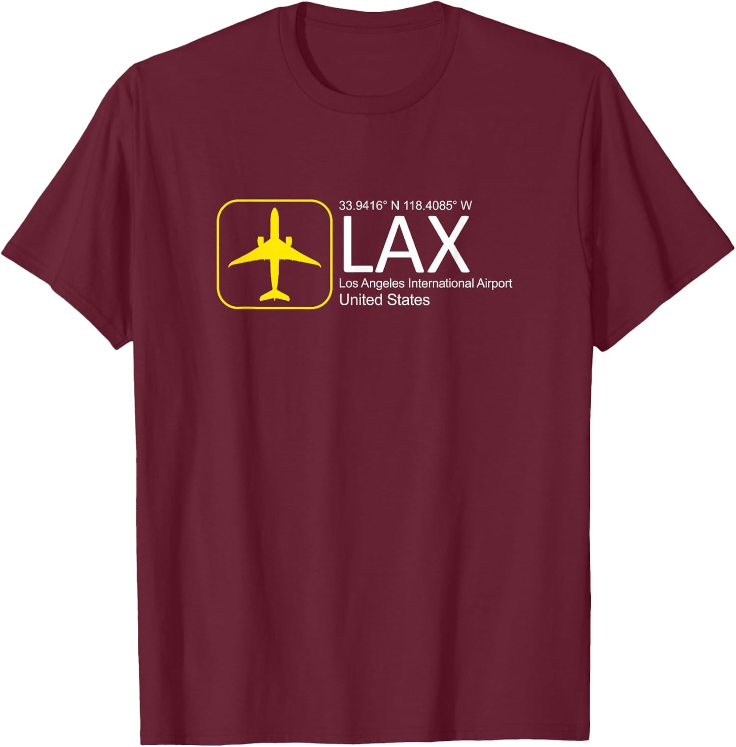 Los Angeles Shirt Airport California Crew LAX Flight Crew T-Shirt - T-Shirt | Maroon