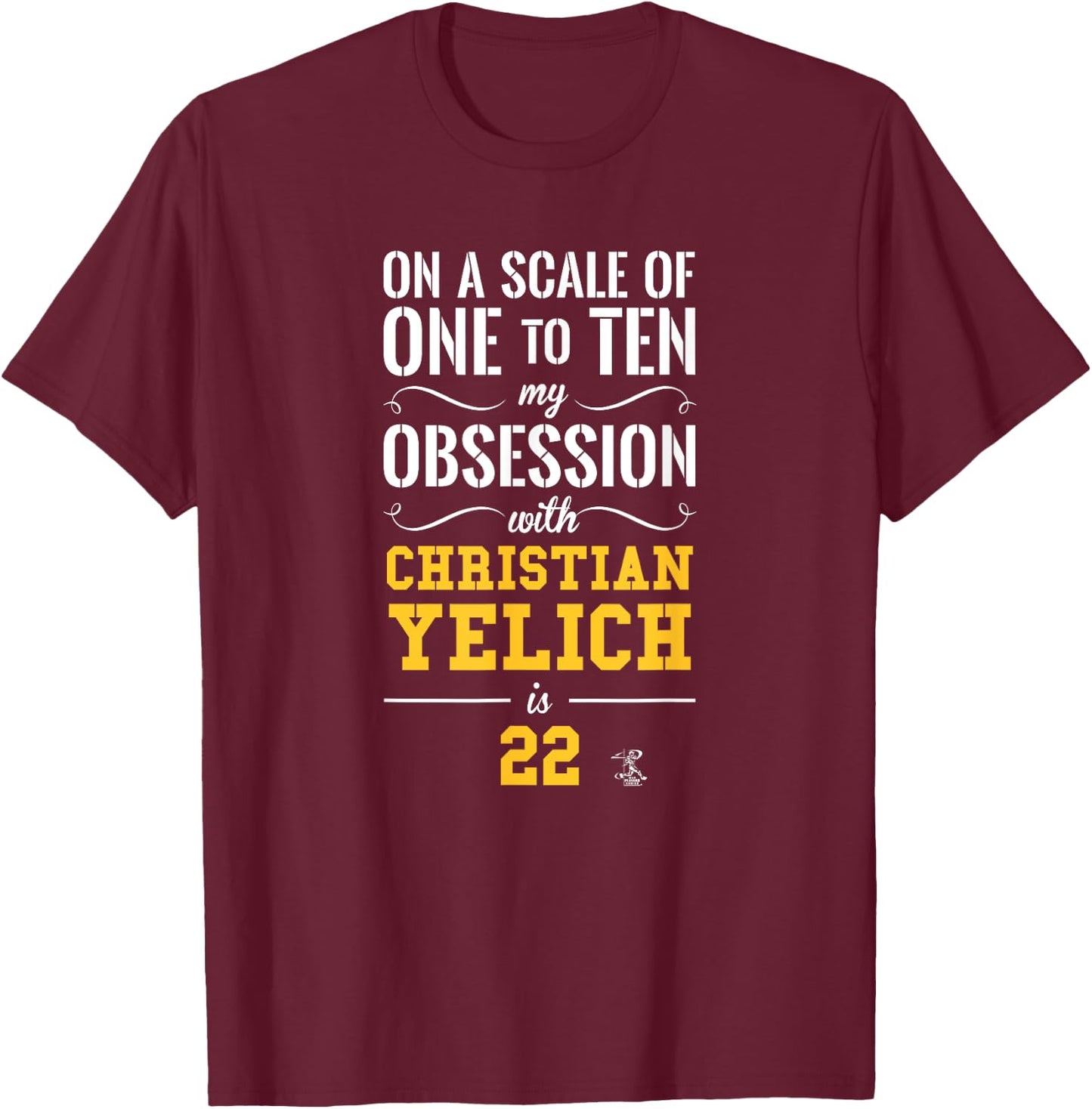 Christian Yelich Scale of 1 to 10 Gameday T-Shirt - T-Shirt | Maroon