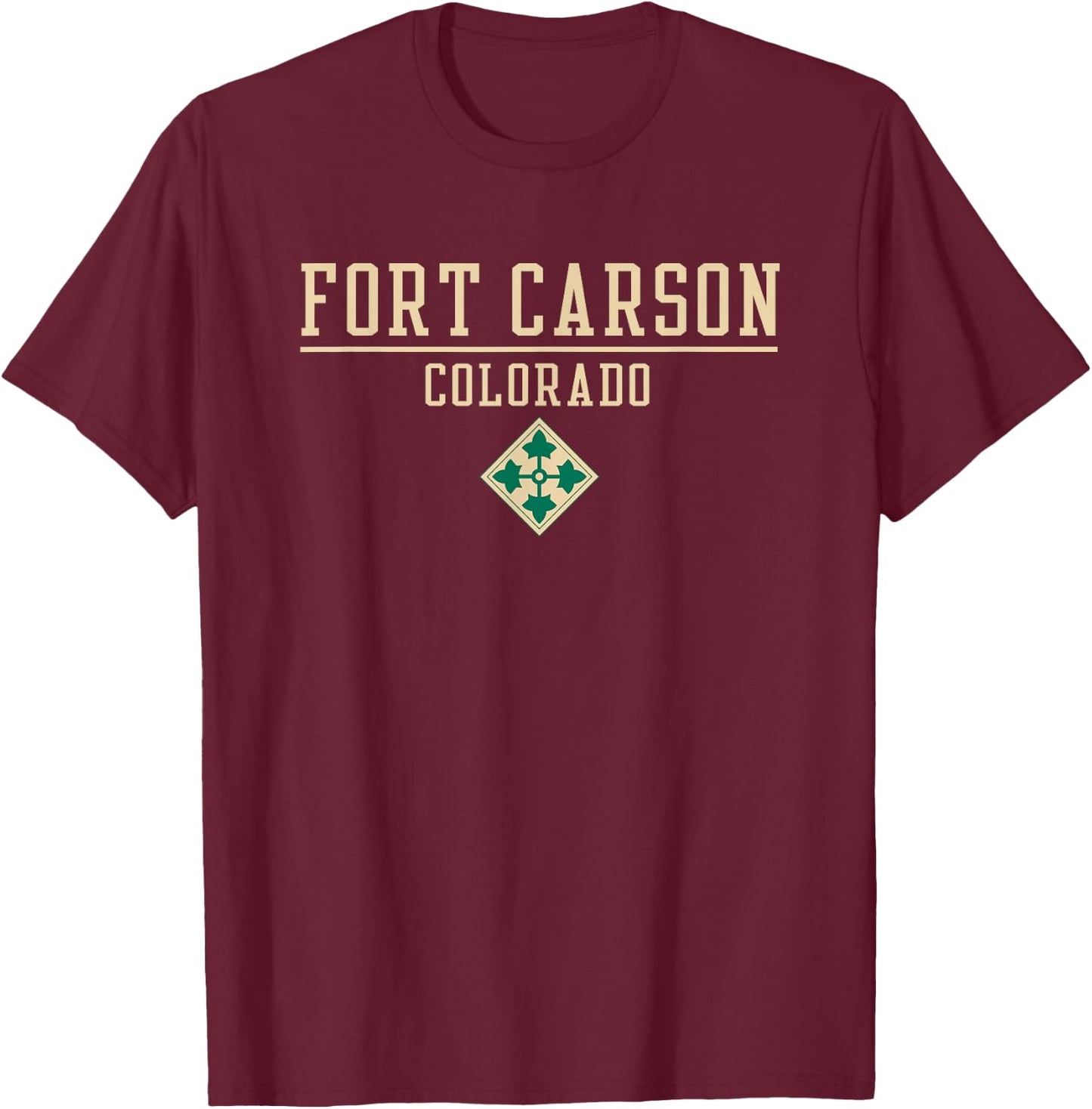 Fort Carson Colorado Army United States Military T-Shirt - T-Shirt | Maroon