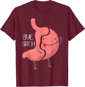 Funny Gastric Sleeve Bariatric VSG Surgery Gastric Awareness T-Shirt - T-Shirt | Maroon