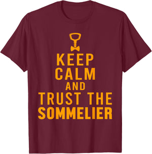 Keep Calm Sommelier Wine Waiter Restaurant Winemaker T-Shirt - T-Shirt | Maroon