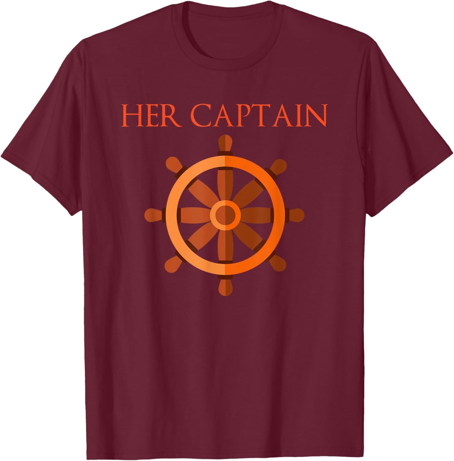 Funny Cruise Boating Her Captain His Anchor Matching Couple T-Shirt - T-Shirt | Maroon