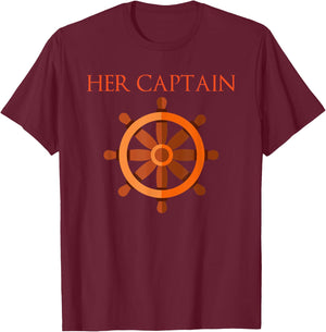 Funny Cruise Boating Her Captain His Anchor Matching Couple T-Shirt - T-Shirt | Maroon