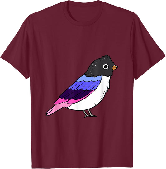 Omnisexual Bird Omnisexual Pride T-Shirt - T-Shirt | Maroon