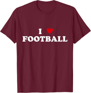 I Heart Football player Fan - I Love Football T-Shirt - T-Shirt | Maroon
