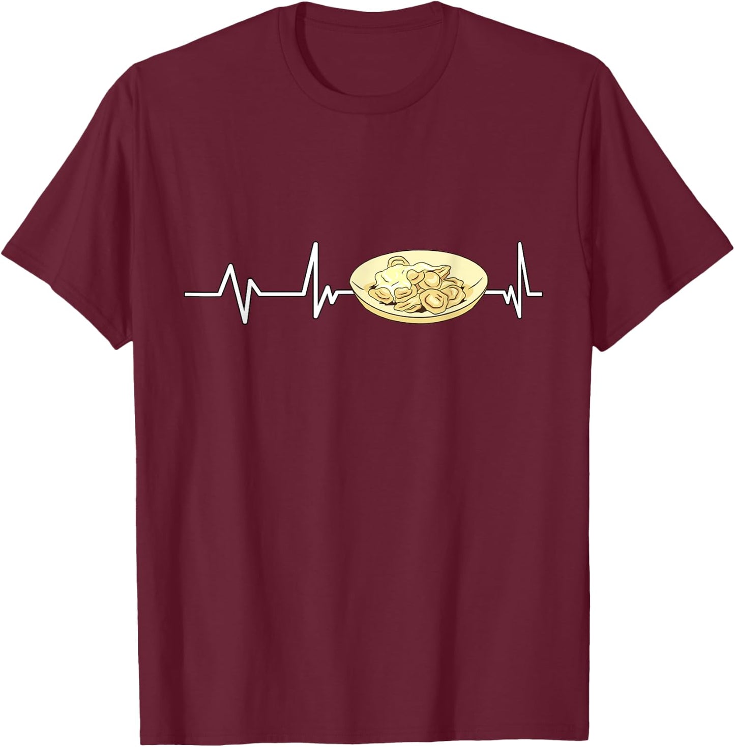 Pelmeni Heartbeat Pelmeni Gift Pelmeni T-Shirt - T-Shirt | Maroon