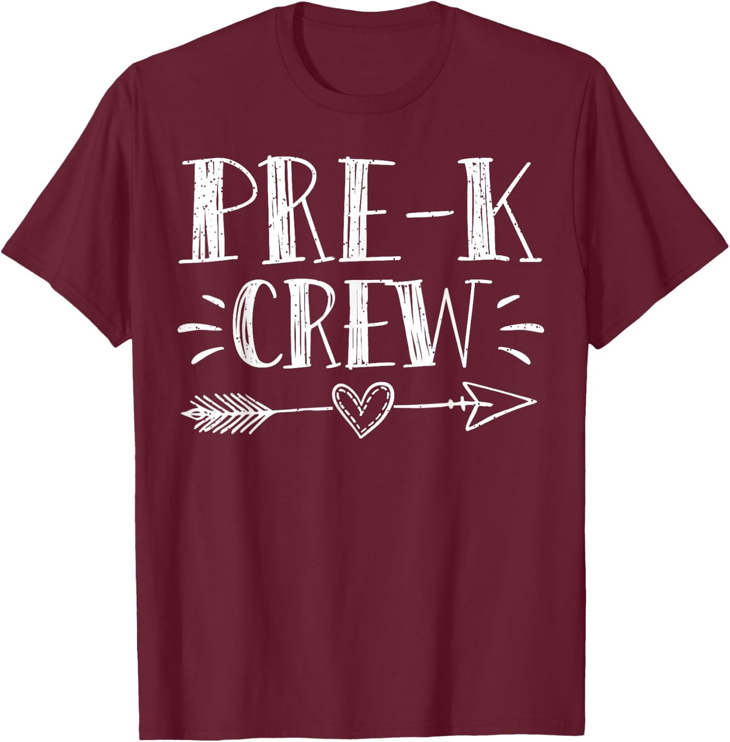 Pre-K Crew 1st Day Of School Pre-K Teacher Team Men Women Girls Kids T-Shirt - T-Shirt | Maroon