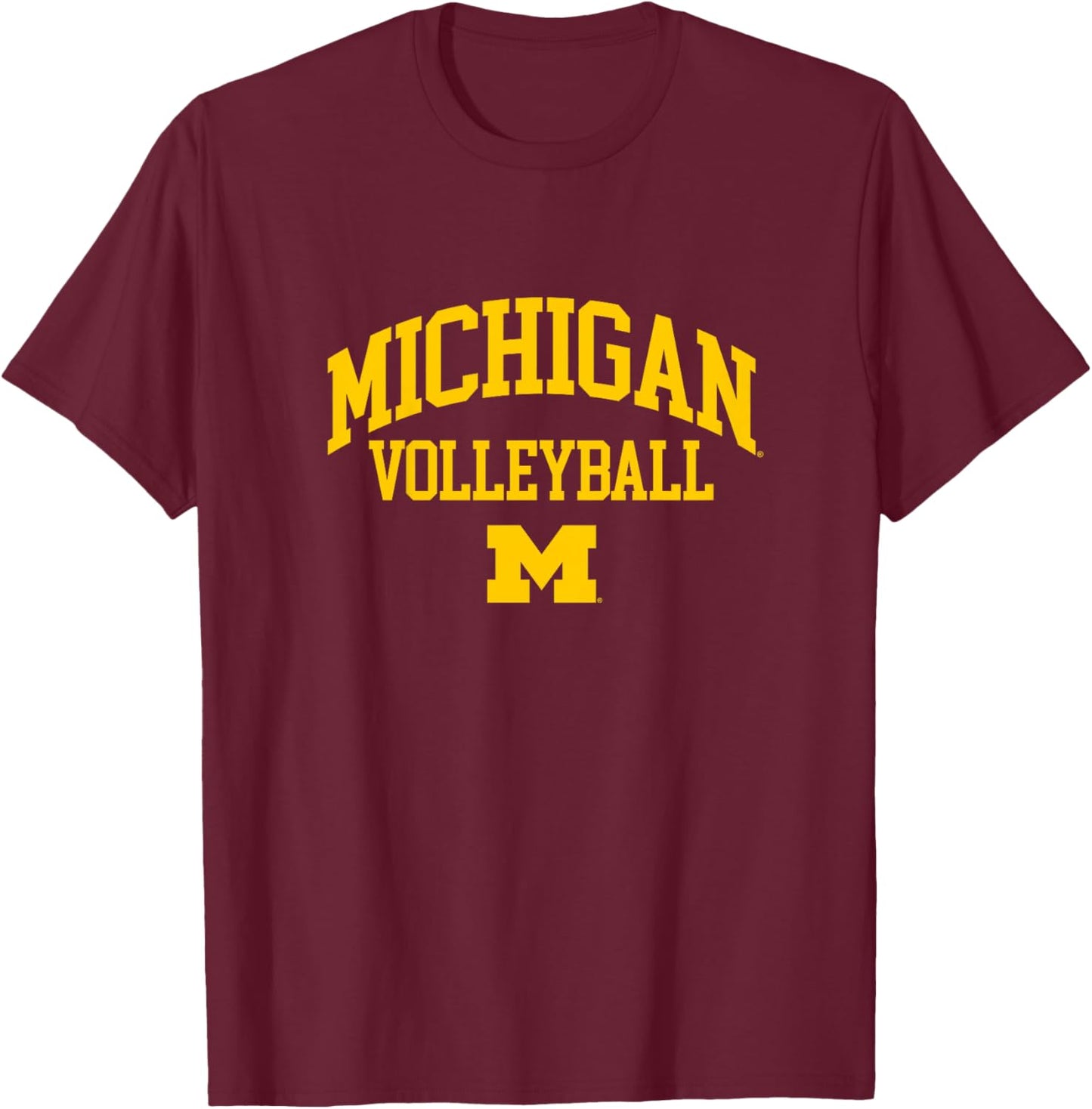 Kids University of Michigan Wolverines U of M Volleyball T-Shirt - T-Shirt | Maroon