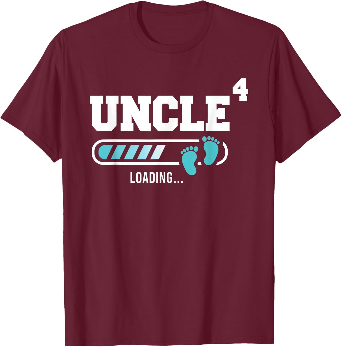 Uncle 4 Fourth Time Uncle Funny Uncle Of Four T-Shirt - T-Shirt | Maroon