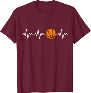 Heartbeat Basketball T-Shirt - T-Shirt | Maroon