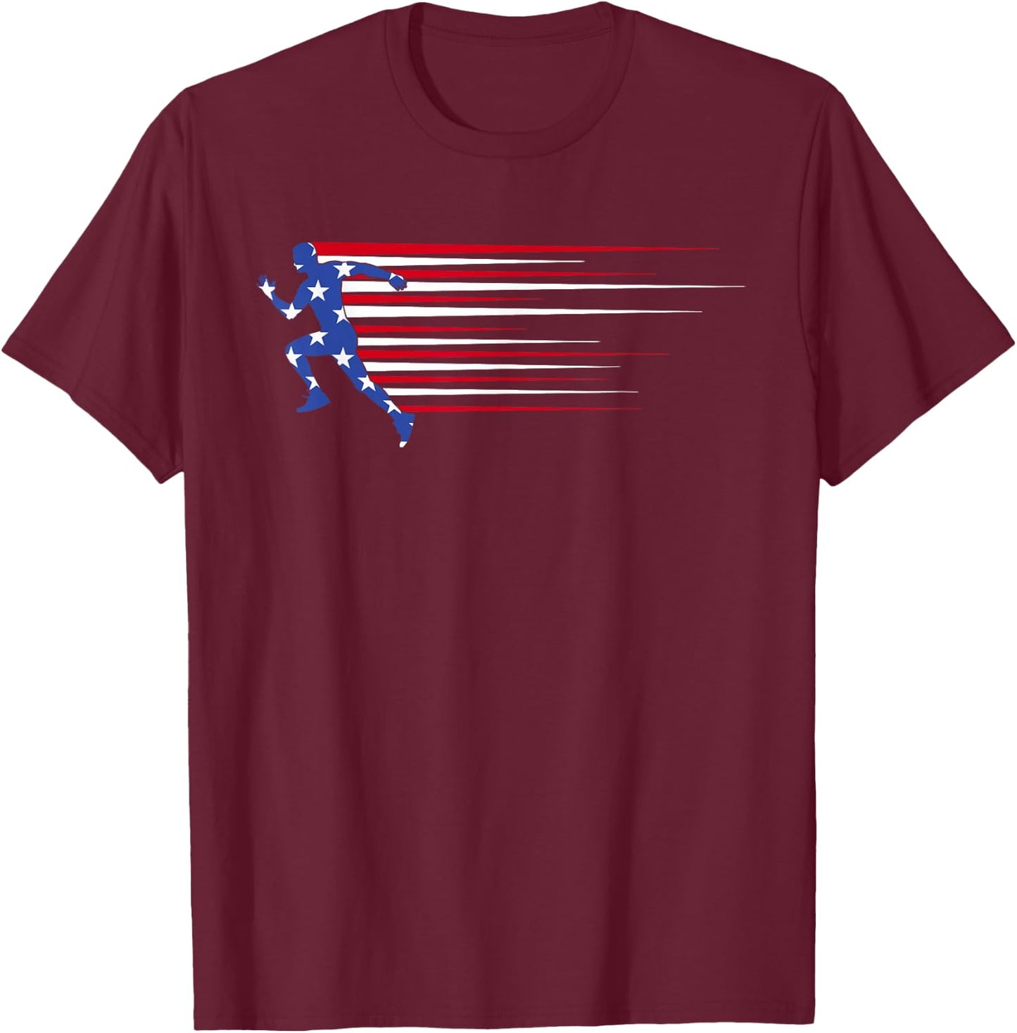 Best USA American Flag Track and Field Gift Team Men Women T-Shirt - T-Shirt | Maroon