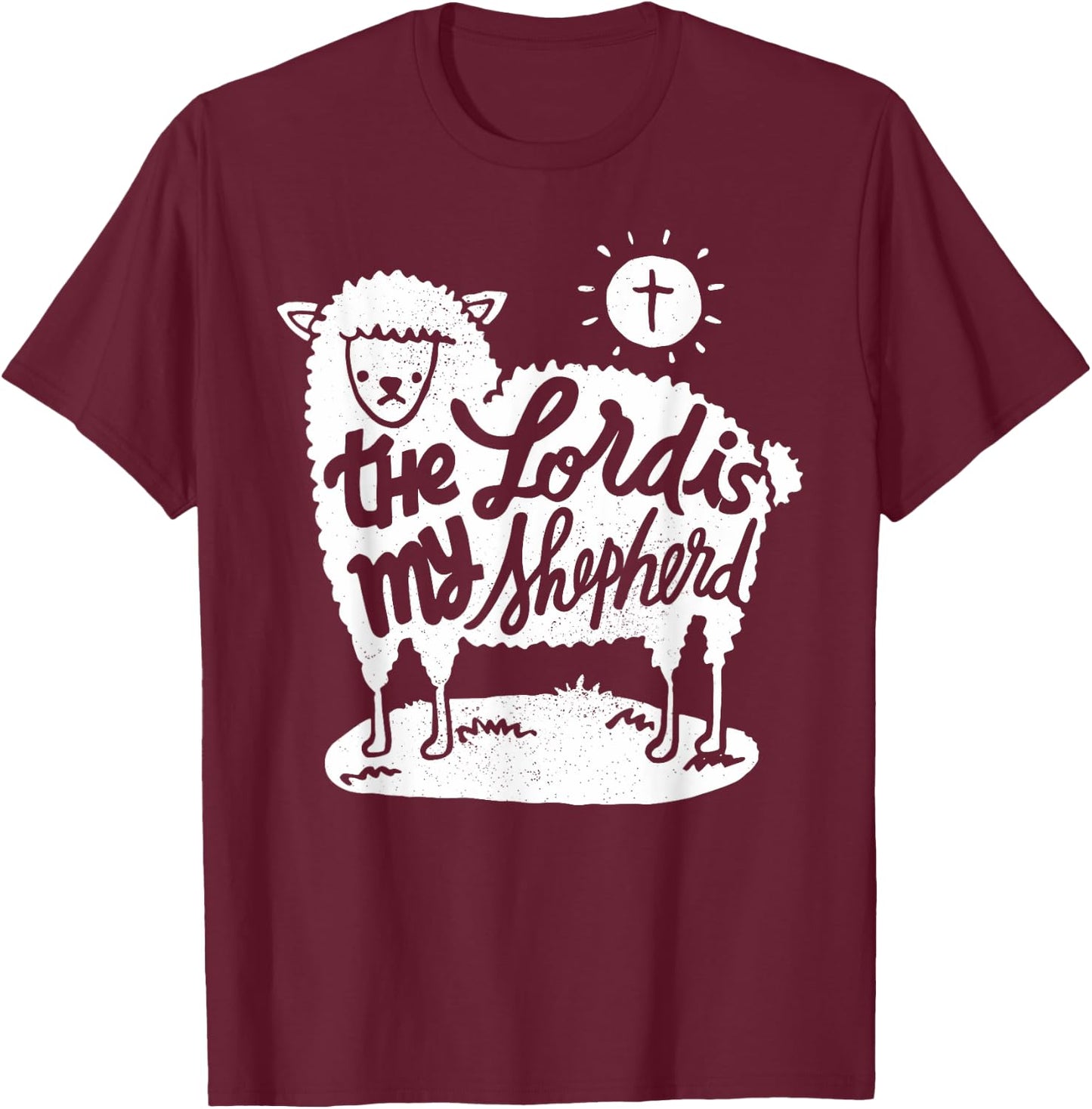 The Lord is my Shepherd - Christian Clothing T-Shirt - T-Shirt | Maroon